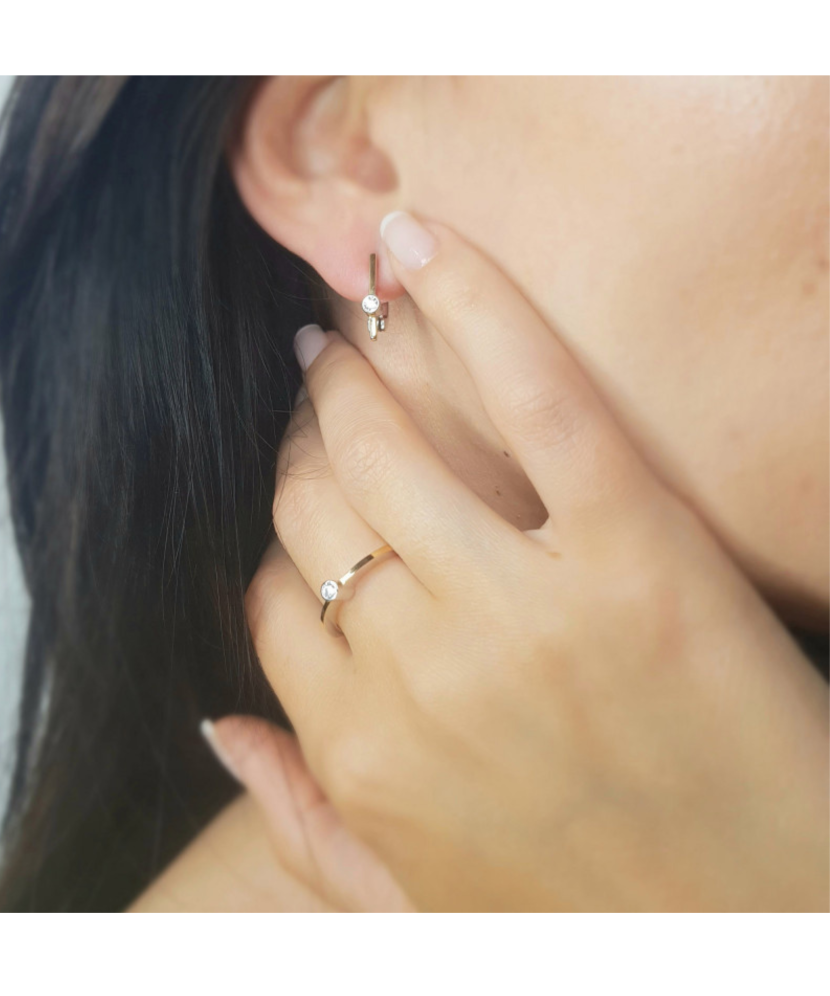 Sterling silver earrings gold plated with zircons