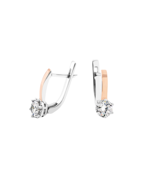 Sterling silver earrings gold plated with zircons