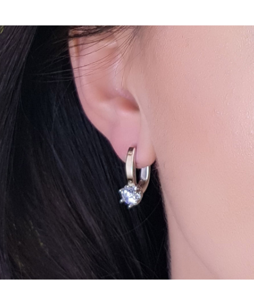 Sterling silver earrings gold plated with zircons