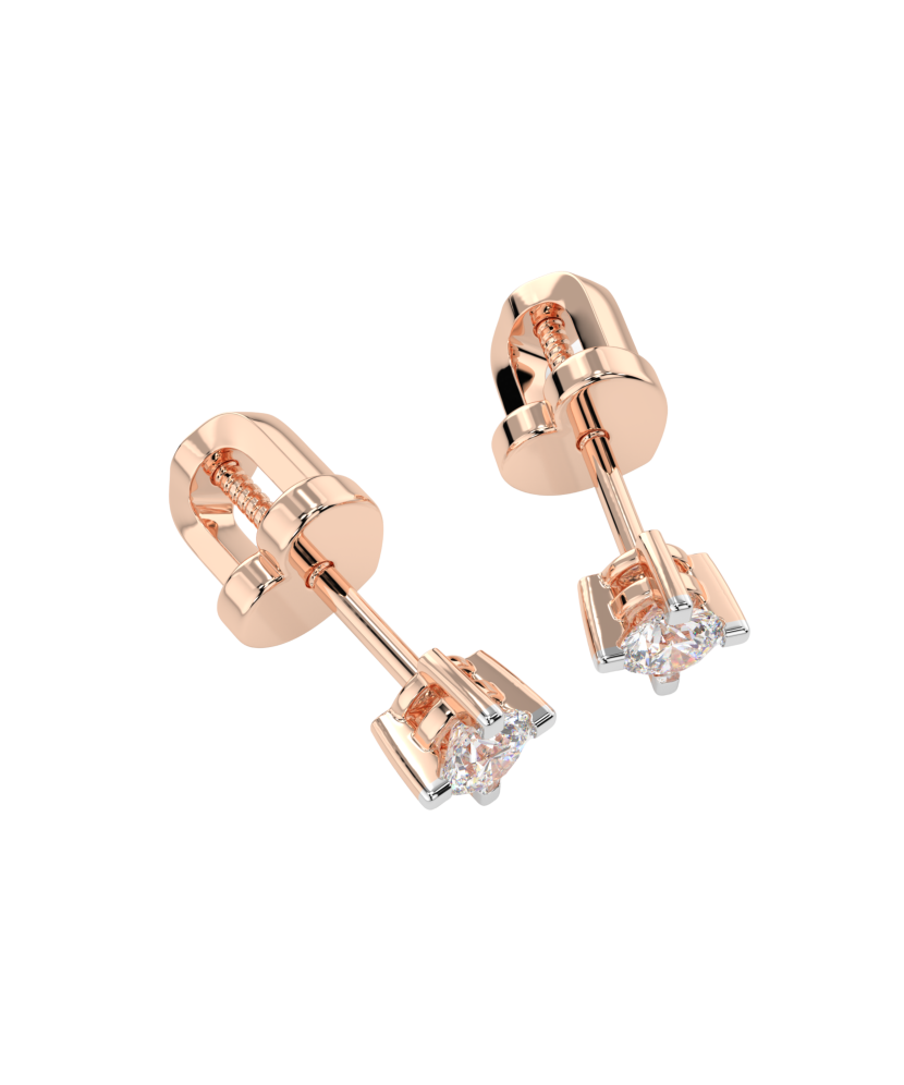 Gold earrings with diamonds