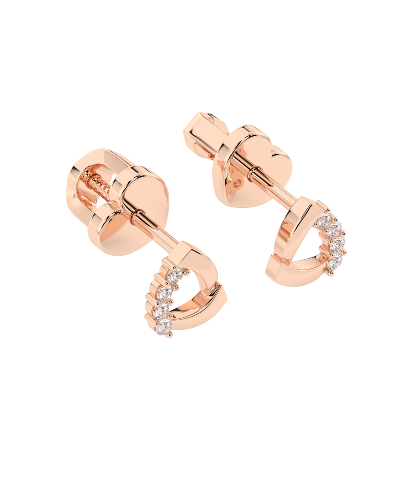 Gold earrings with diamonds