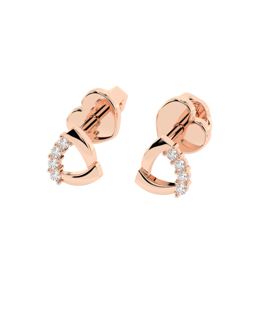 Gold earrings with diamonds