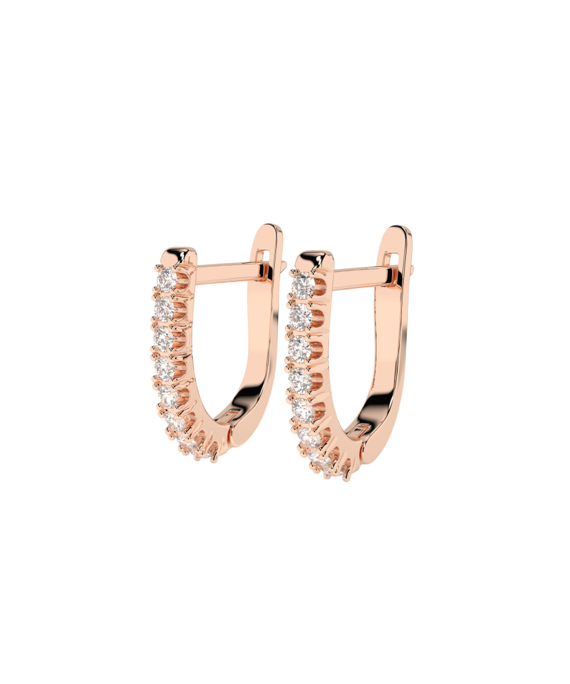 Gold earrings with diamonds