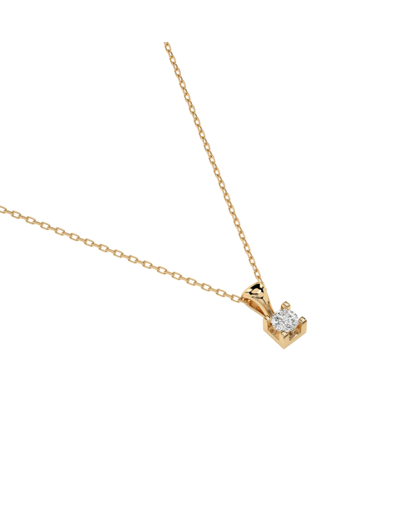 Yellow Gold chain with diamond pendant