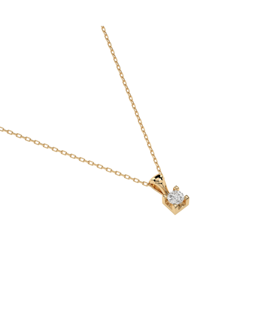 Yellow Gold chain with diamond pendant