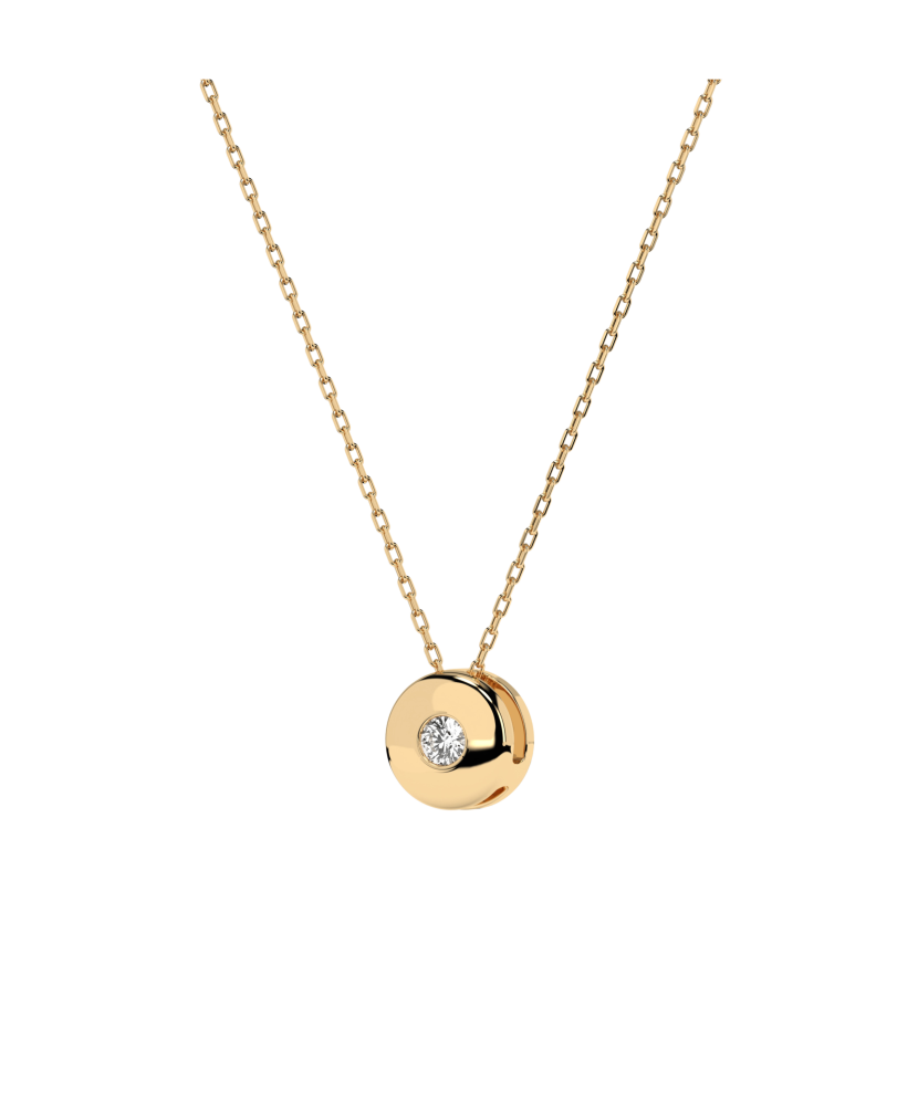 Yellow Gold chain with diamond pendant