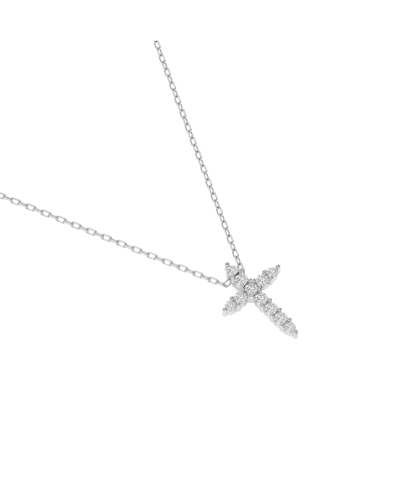 White gold chain with diamond pendant