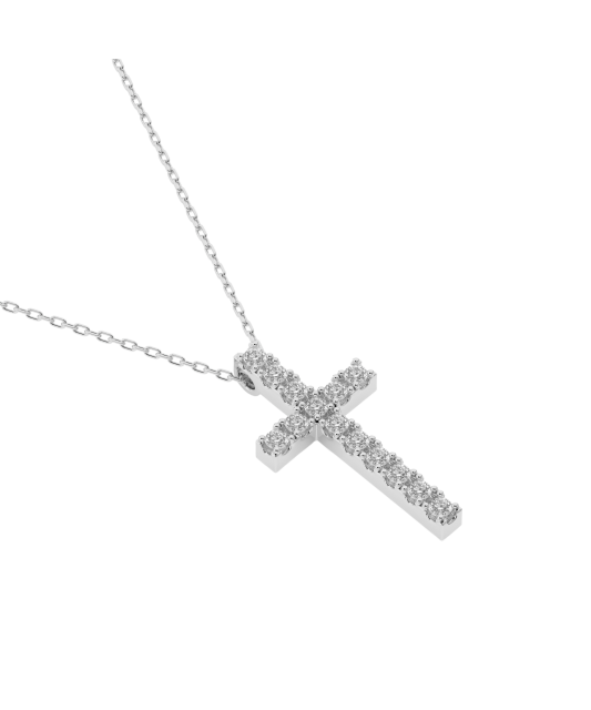 White gold chain with diamond pendant