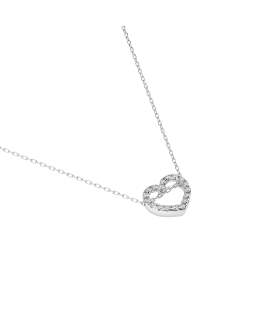 White gold chain with diamond pendant "heart"