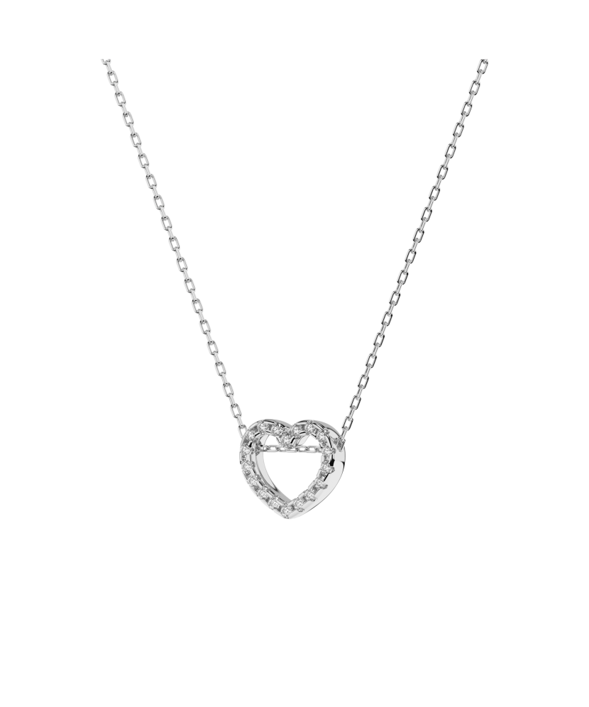 White gold chain with diamond pendant "heart"