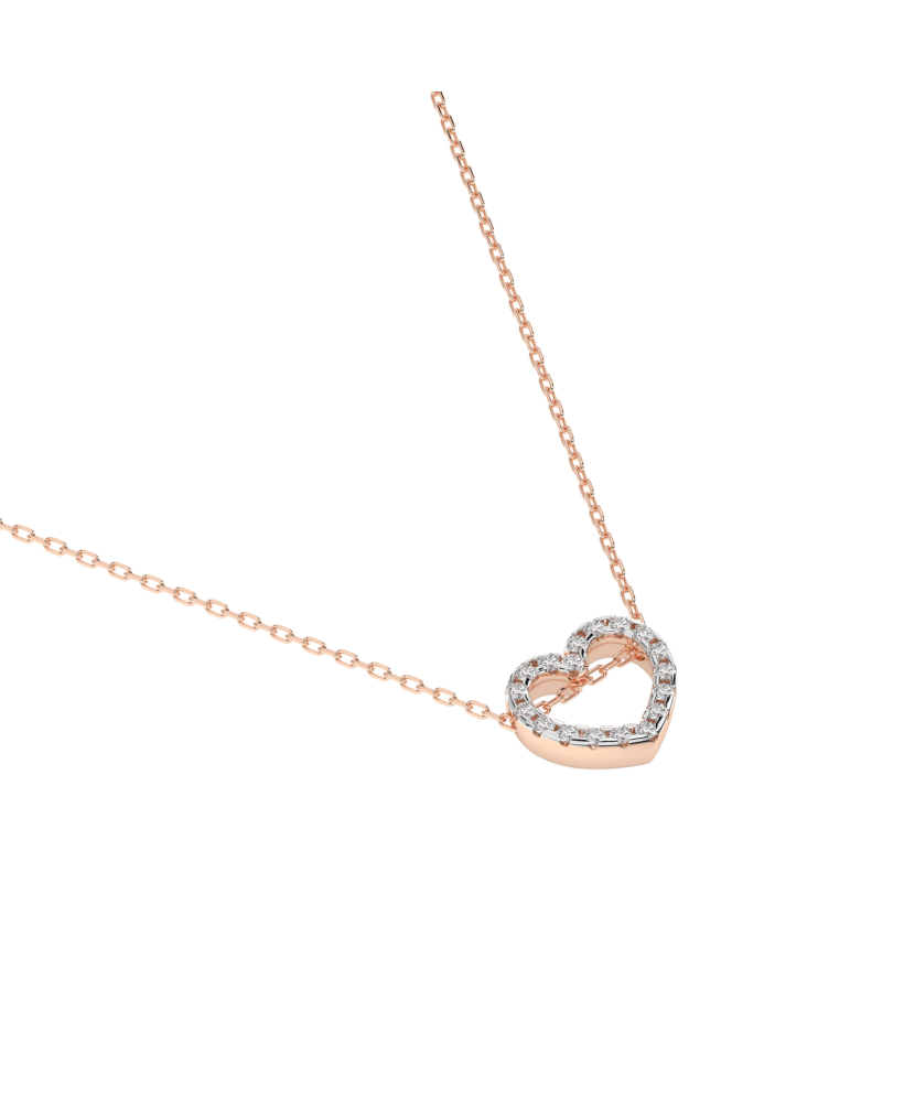 Gold chain with diamond pendant "Heart"