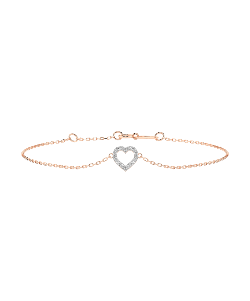 Gold bracelet with diamonds "Heart"