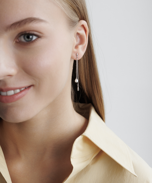 Sterling silver earrings with pearls