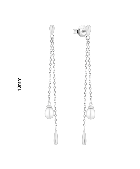 Серьги из серебра с жемчугом