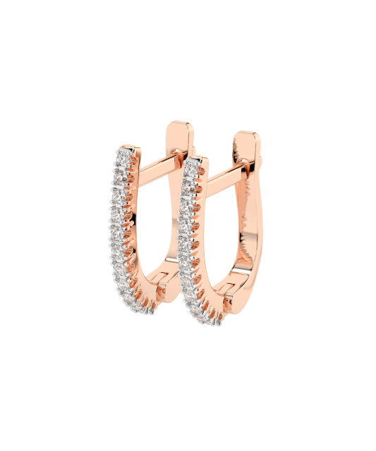 Gold earrings with diamonds