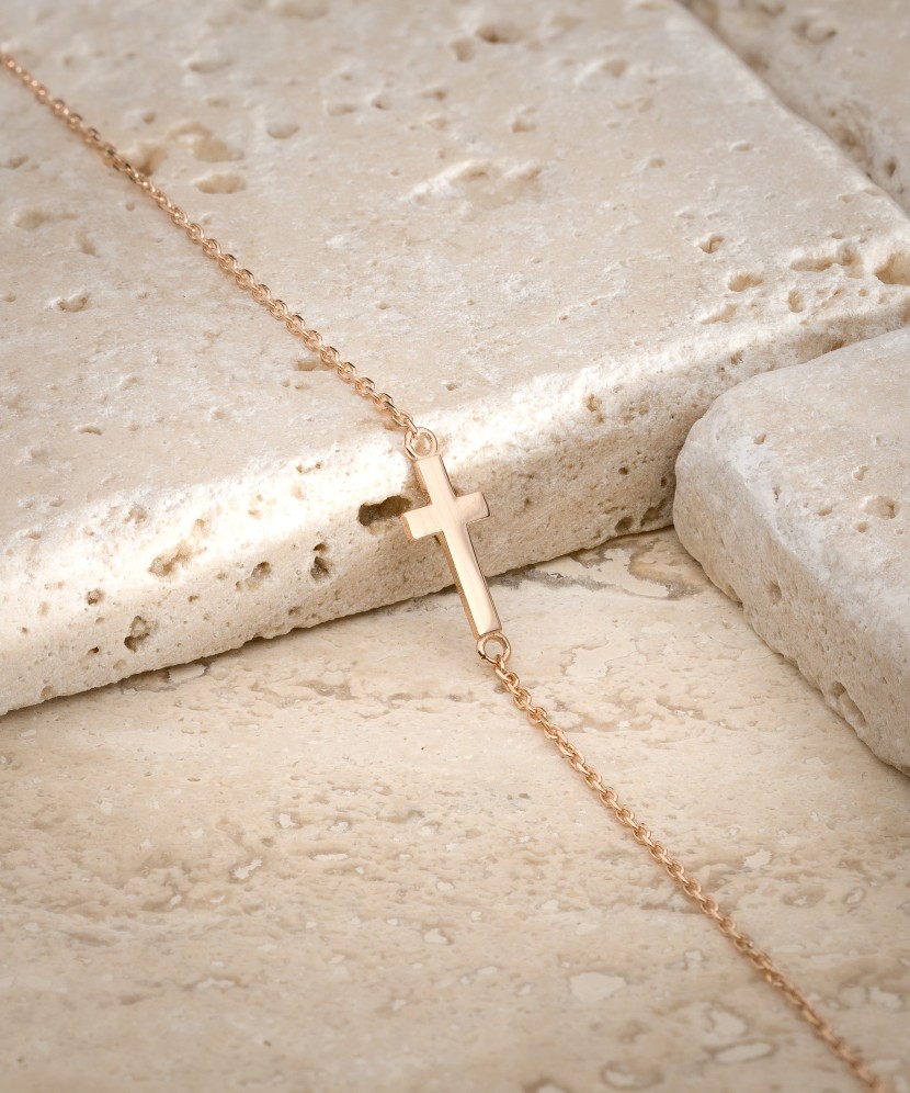 Золотой браслет "крест"