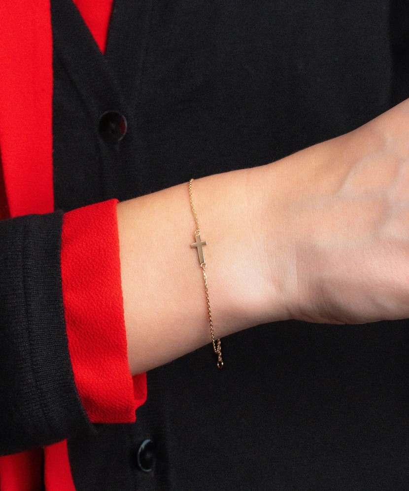 Золотой браслет "крест"