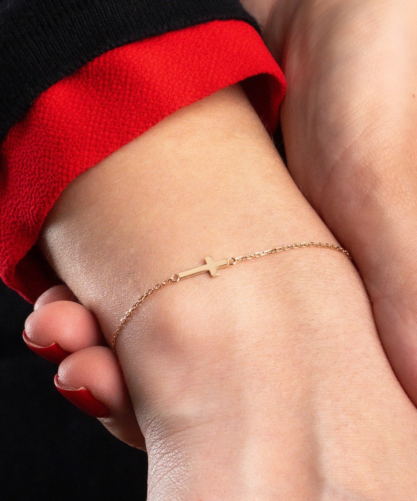Золотой браслет "крест"