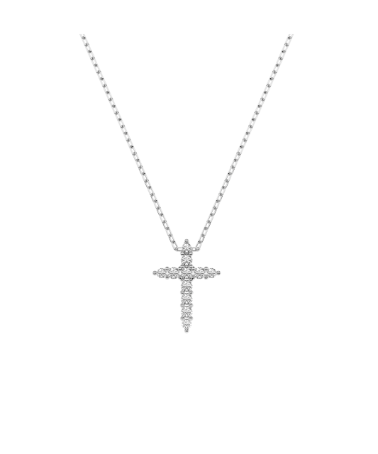 White gold chain with diamond pendant