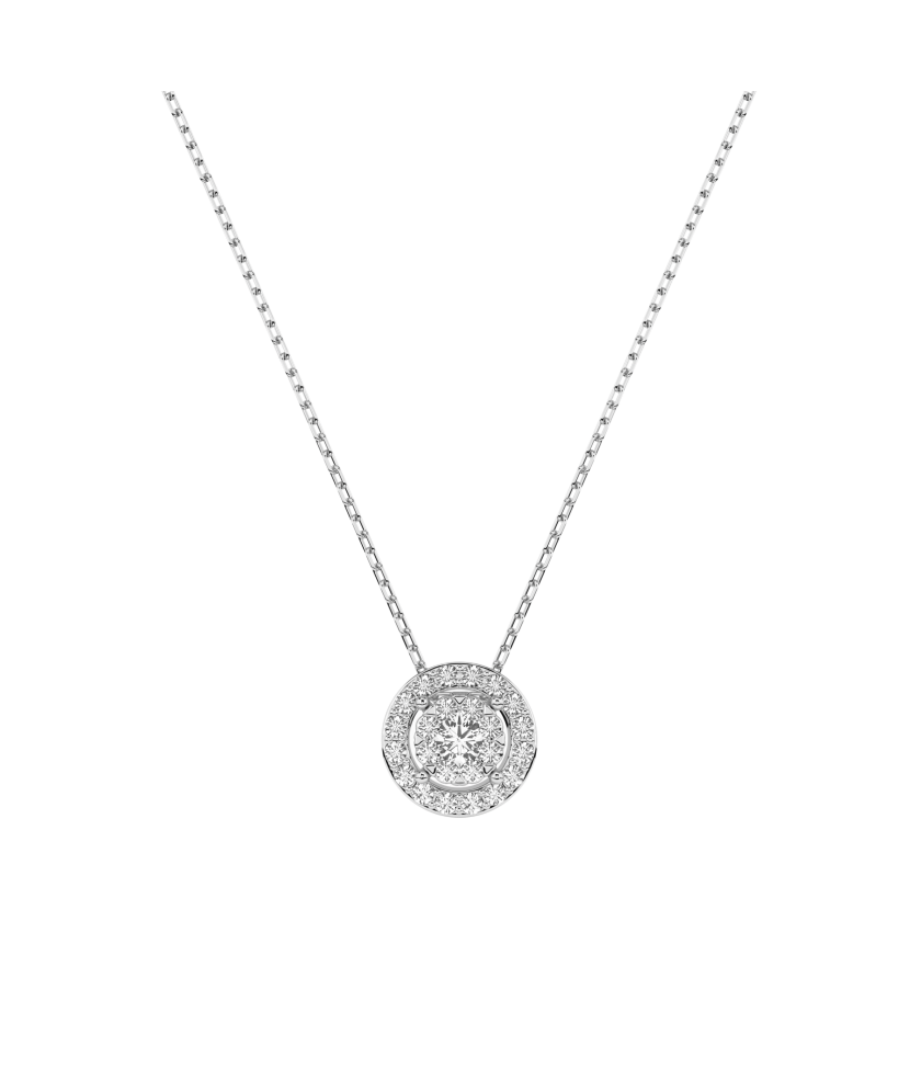 White gold chain with diamond pendant