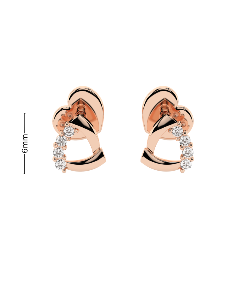 Gold earrings with diamonds