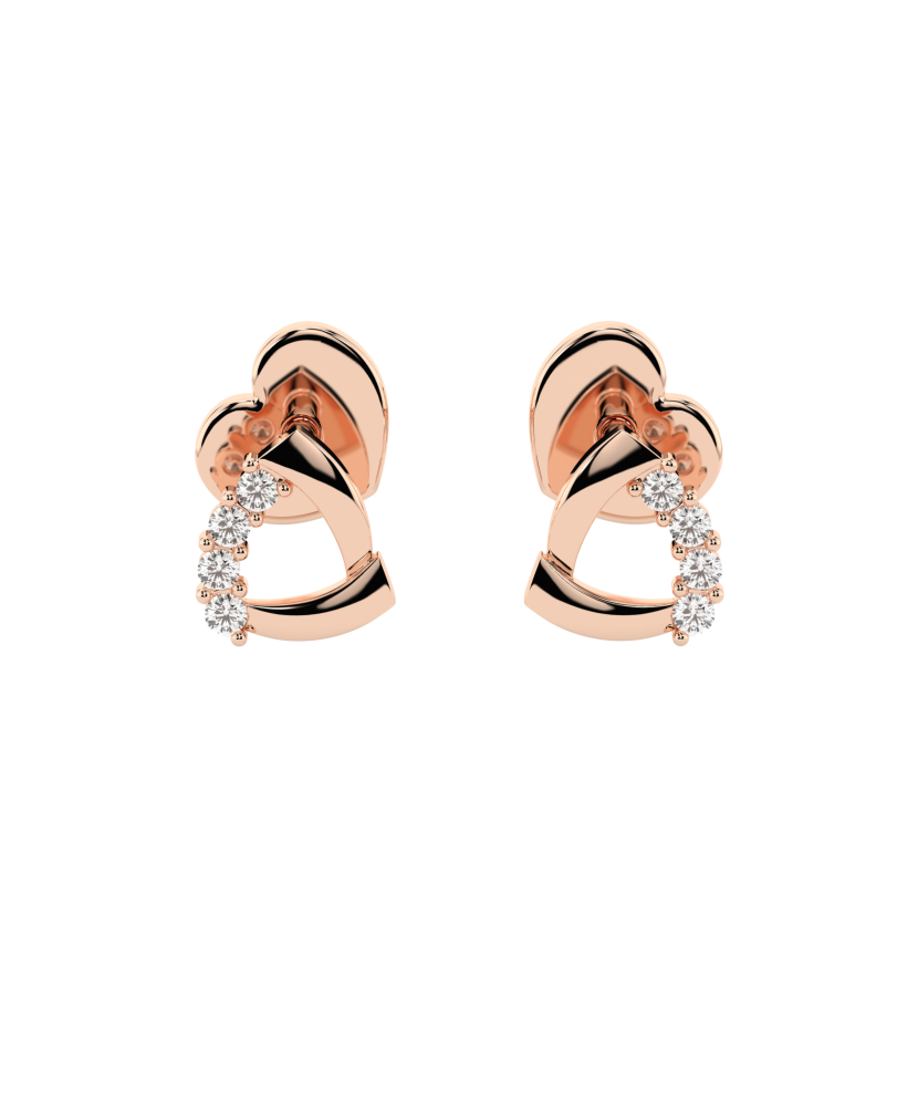 Gold earrings with diamonds