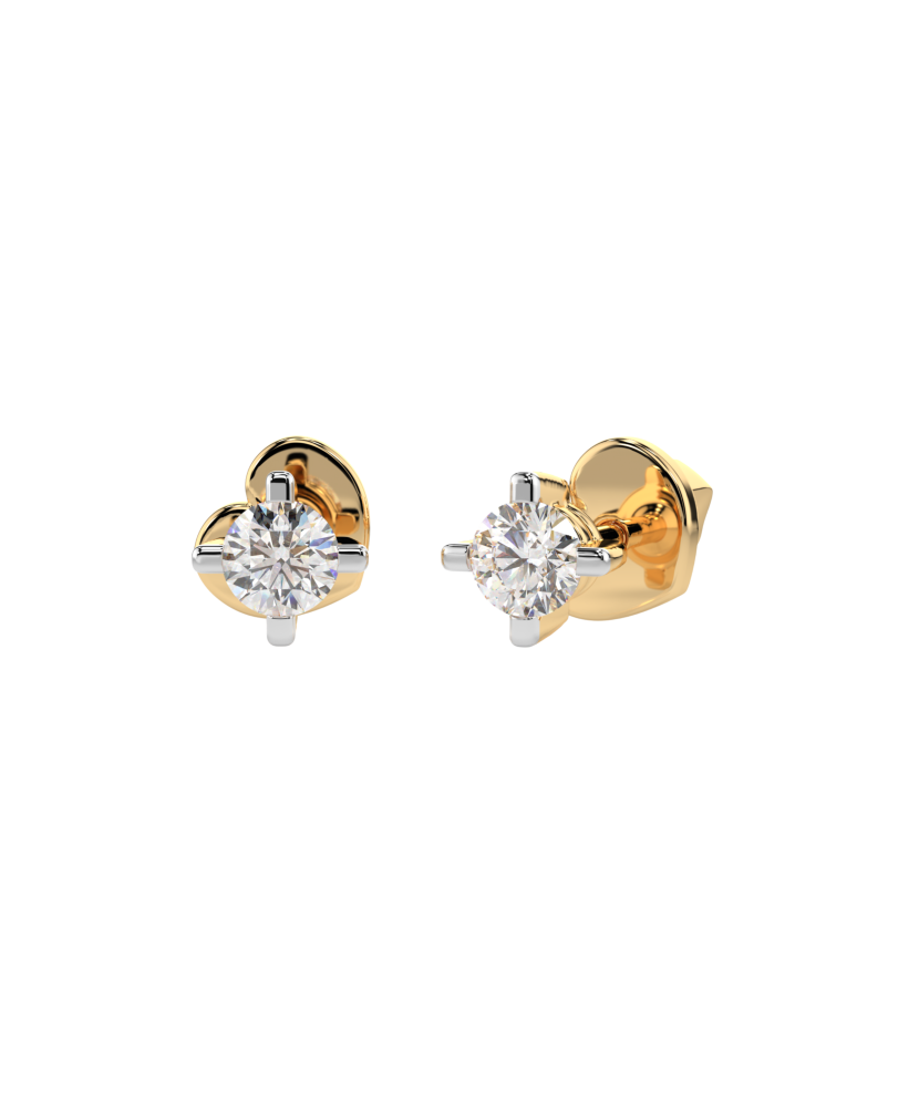 Yellow Gold earrings with diamonds