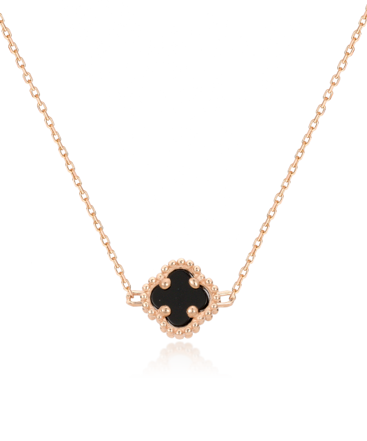 Gold chain with onyx pendant