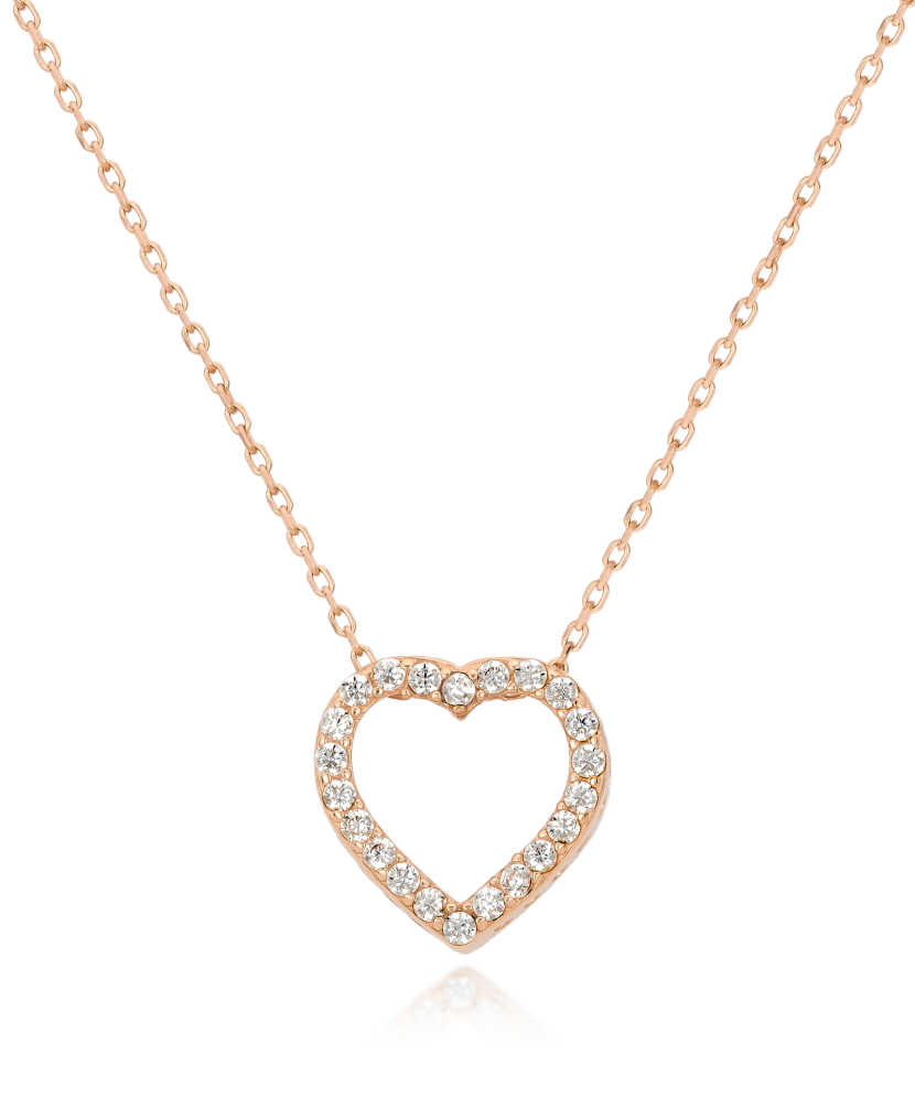 Gold chain with zirconium pendant "heart"