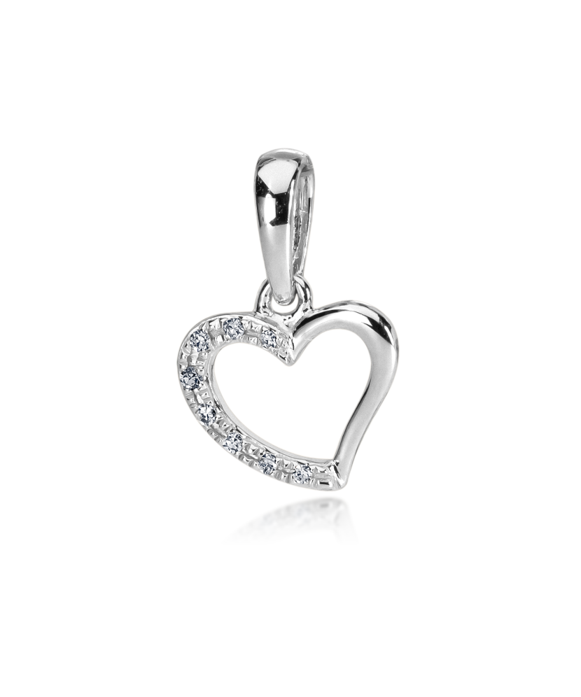 White gold pendant with diamonds "Heart" White gold pendant with diamonds "Heart"