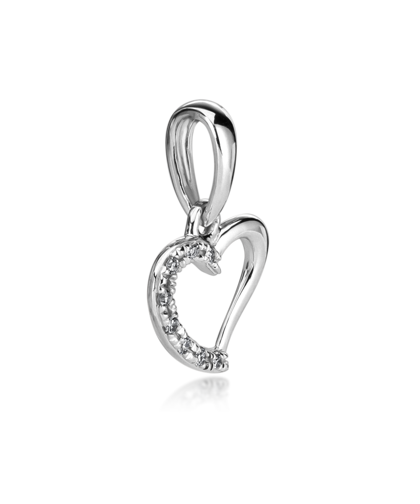 White gold pendant with diamonds "Heart" White gold pendant with diamonds "Heart"