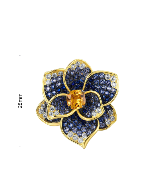 Gilded Sterling Silver pendant with spinels and zircons