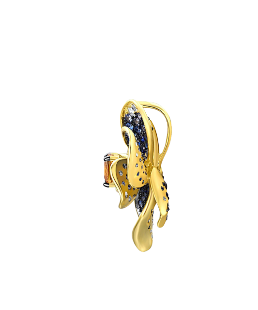 Gilded Sterling Silver pendant with spinels and zircons