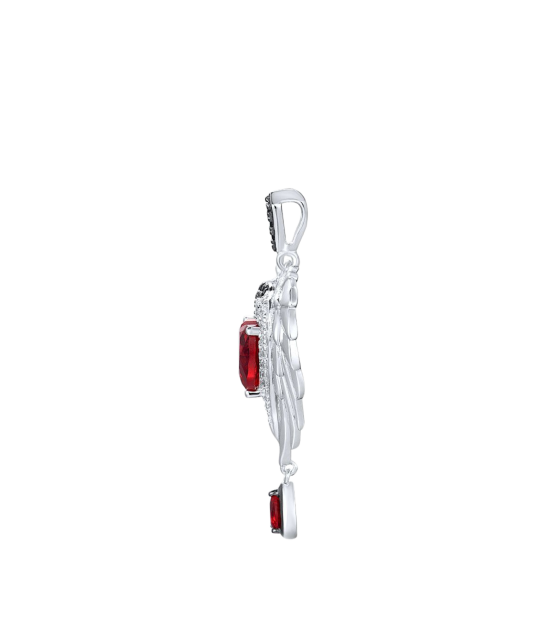 Sterling Silver pendant with spinels and zircons