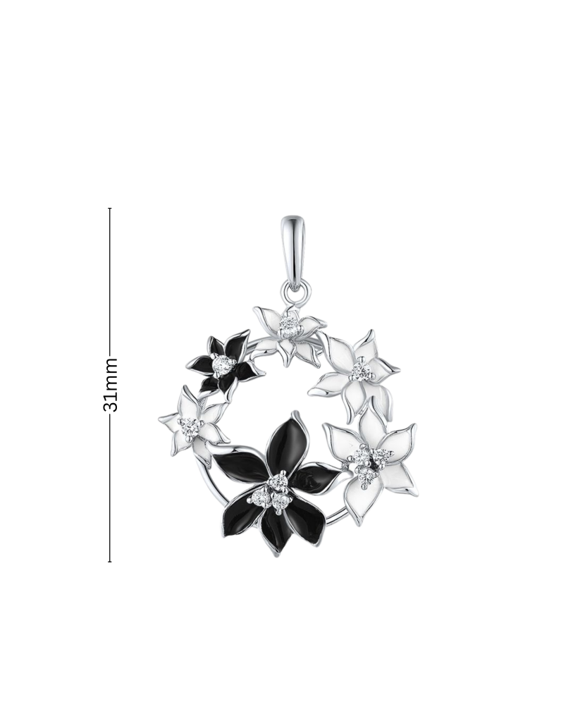 Серебряный подвеска с цирконами и эмалью