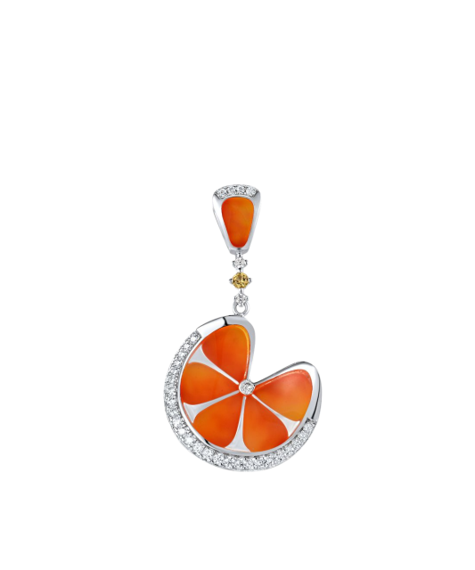 Sterling silver pendant with zircons and enamel