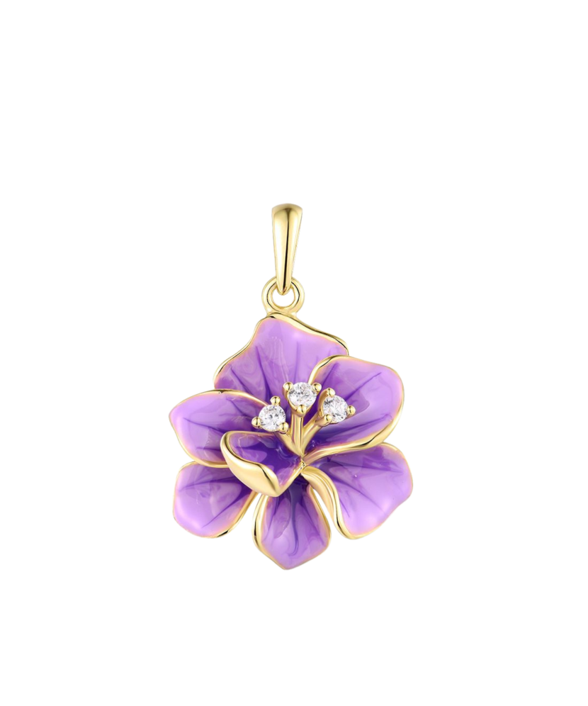 Серебряный подвеска с цирконами и эмалью