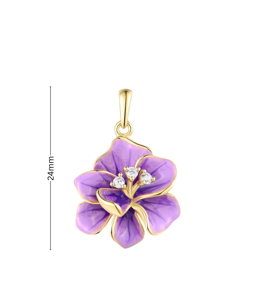 Серебряный подвеска с цирконами и эмалью