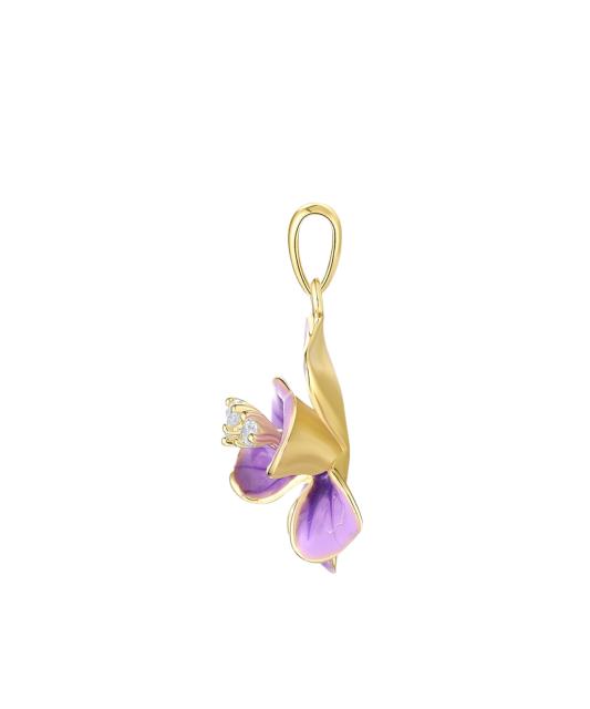 Sterling silver pendant with zircons and enamel