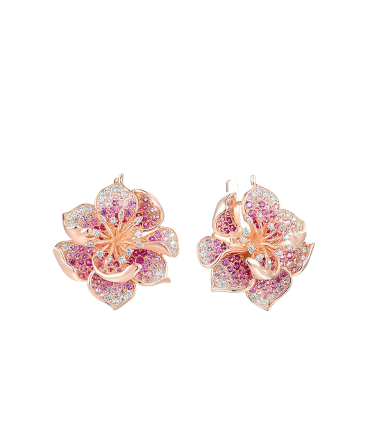 Gilded sterling Silver earrings with nano sapphires