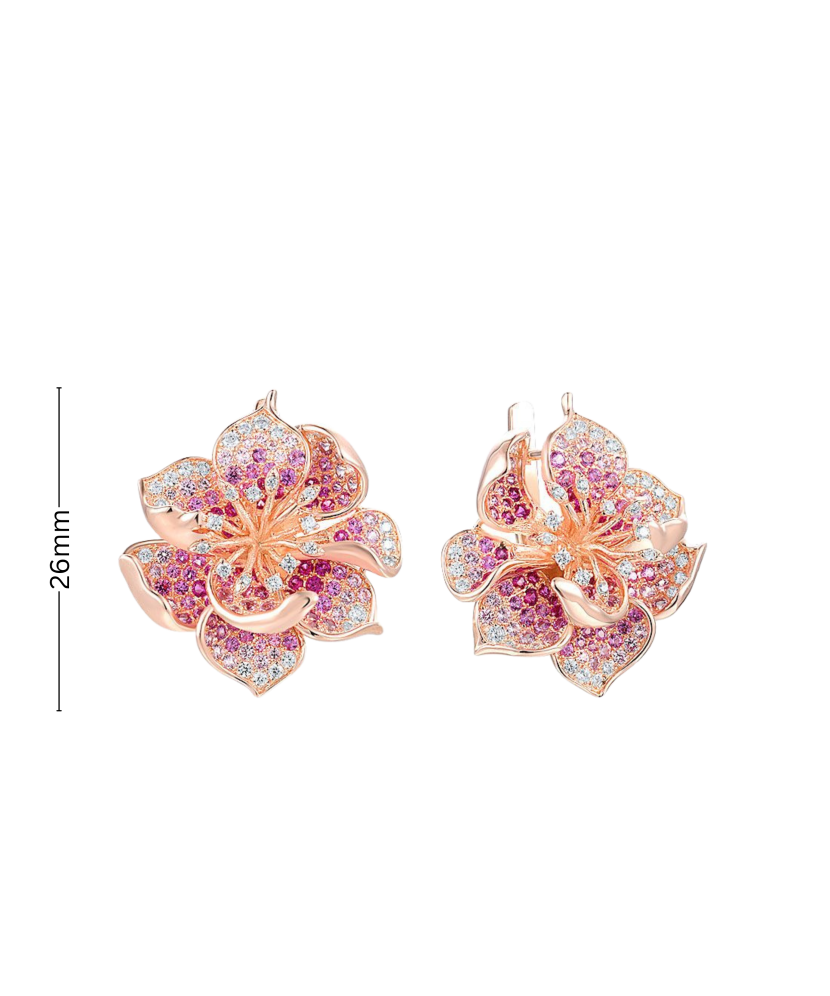 Gilded sterling Silver earrings with nano sapphires