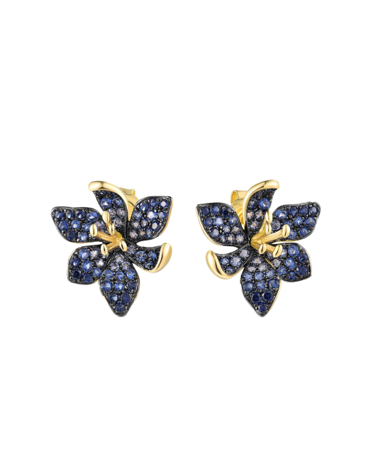 Gilded sterling silver earrings with spinels