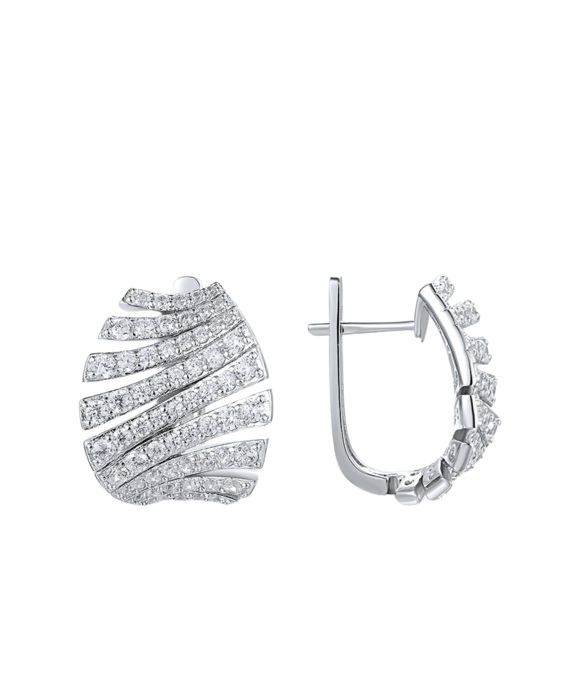 Gilded sterling silver earrings with zircons