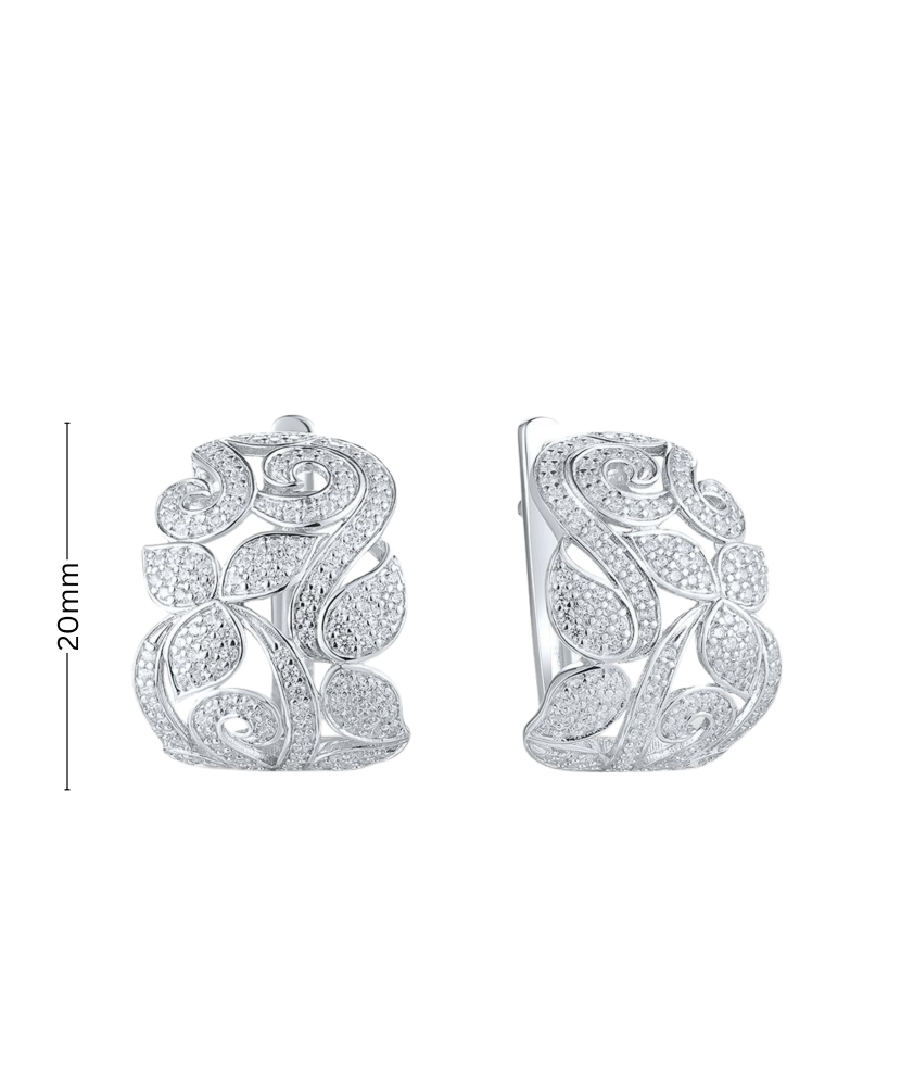 Sterling silver earrings with zircons