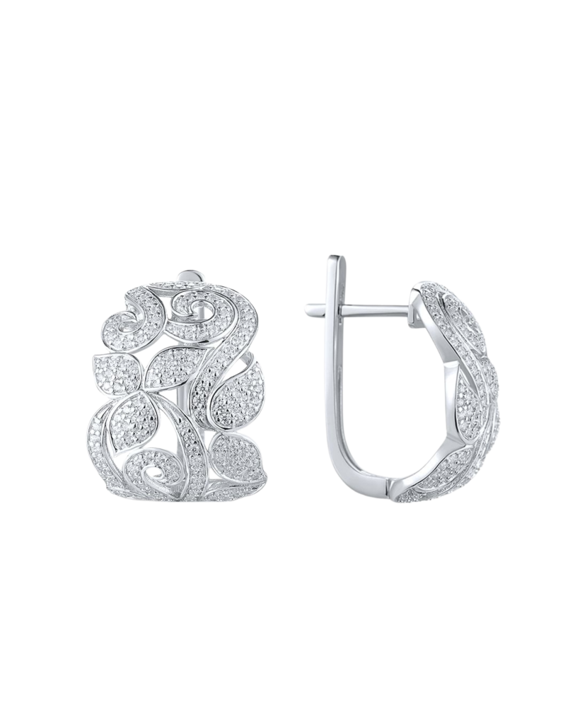 Sterling silver earrings with zircons