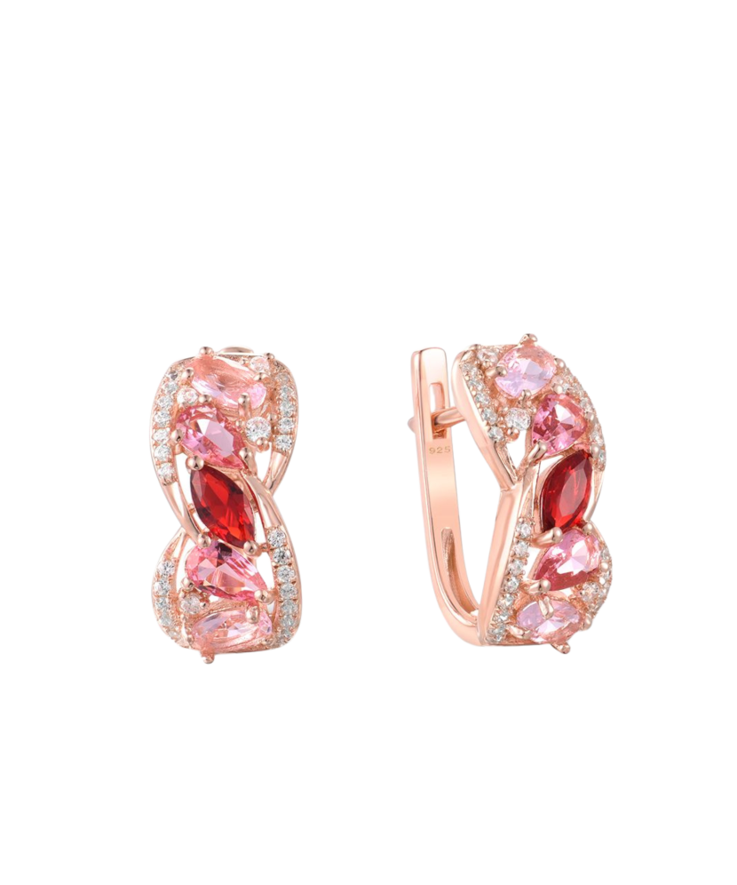 Позолоченные серьги из серебра с цирконами