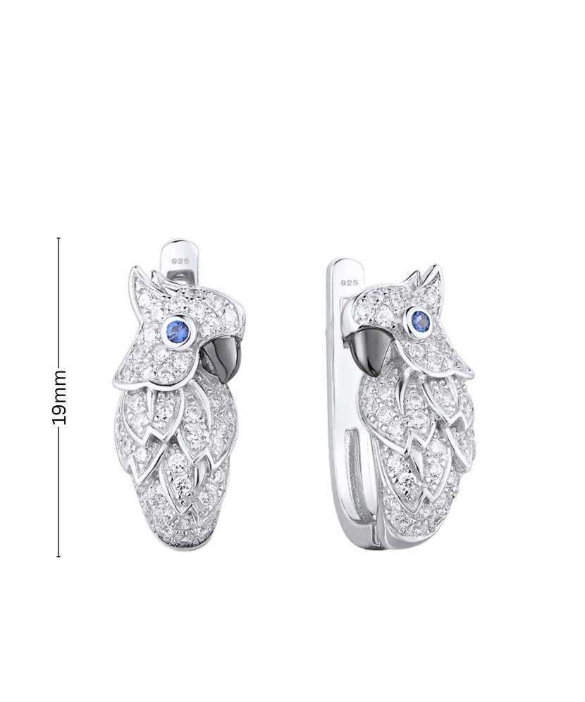 Серебряные серьги со шпинелями и цирконами