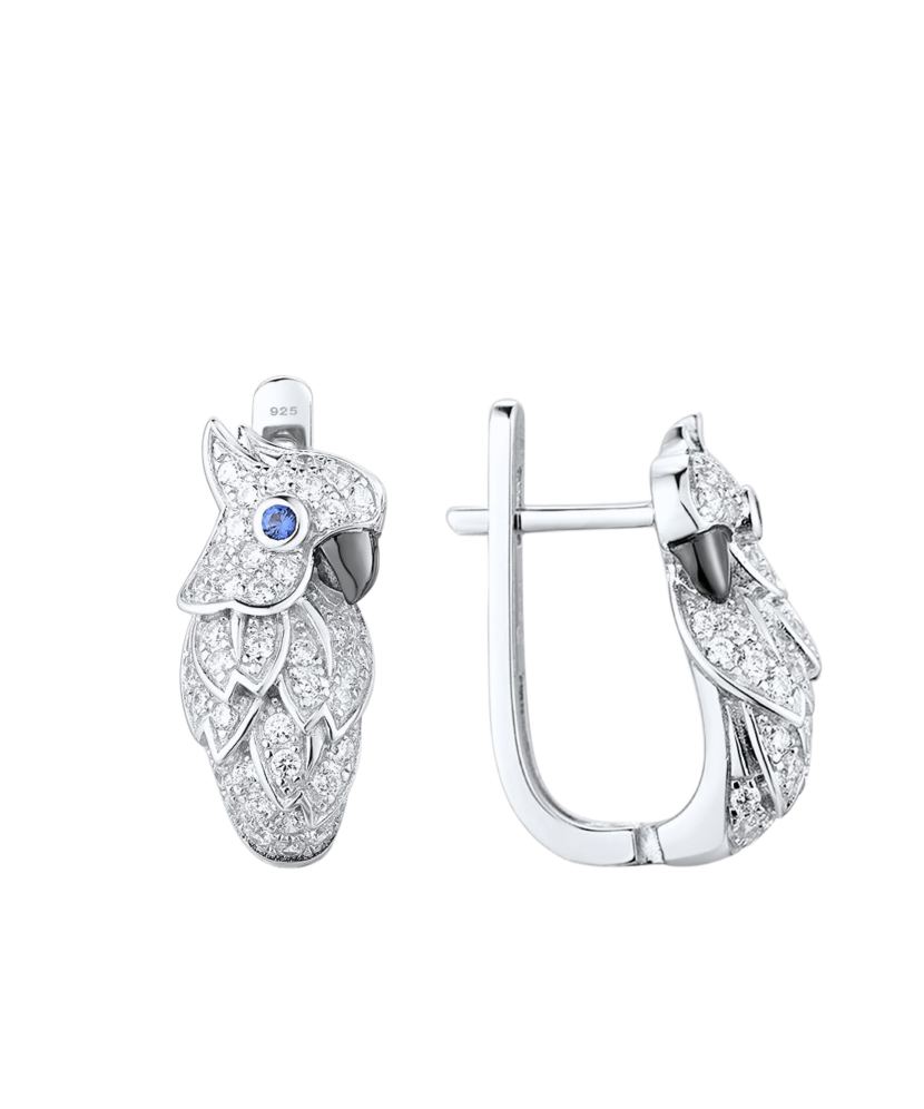 Sterling Silver earrings with zircons and spinels