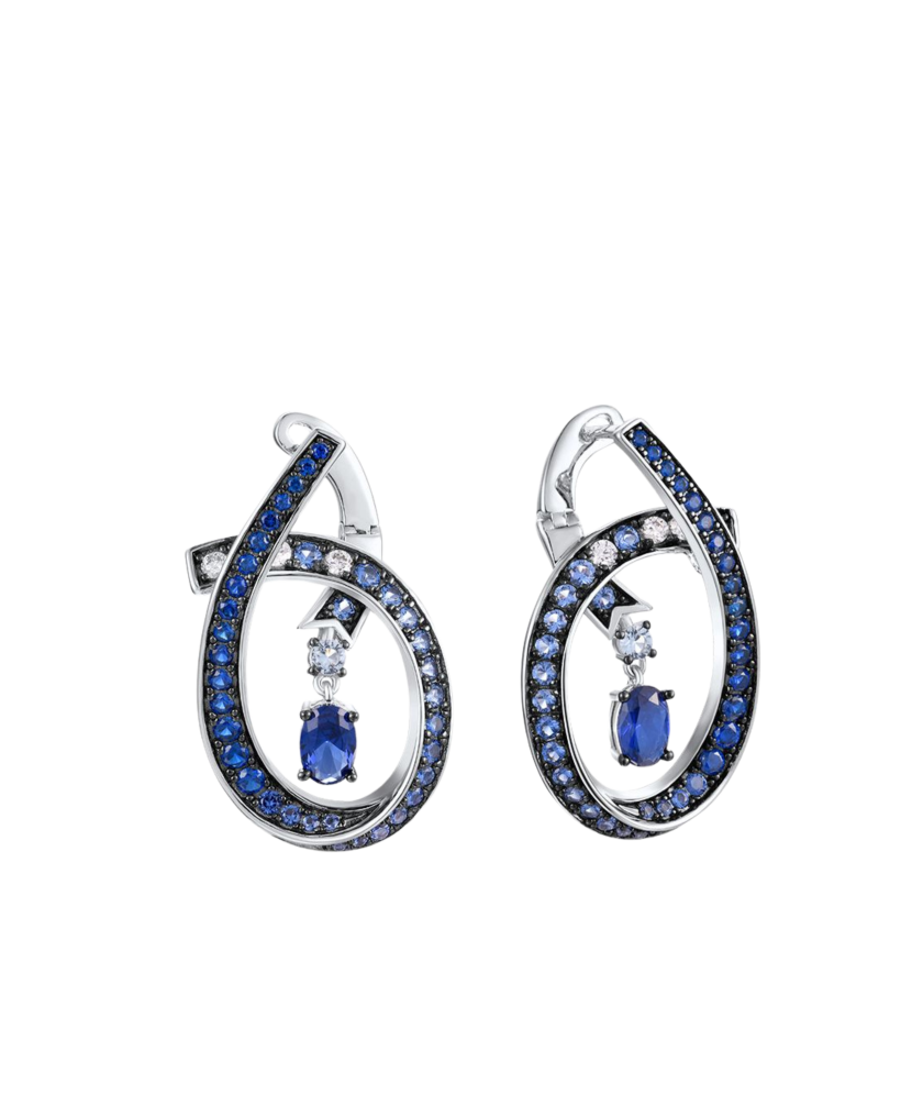 Sterling Silver earrings with zircons and spinels