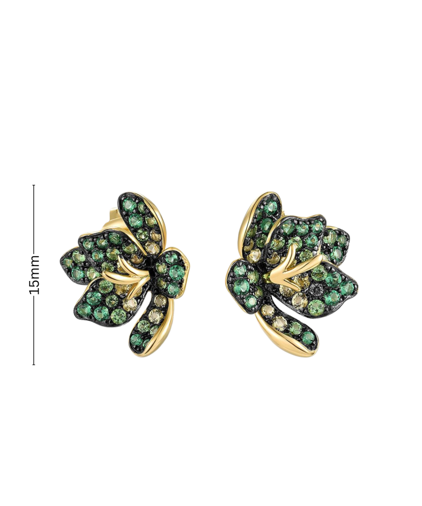 Позолоченные серебряные серьги со шпинелями